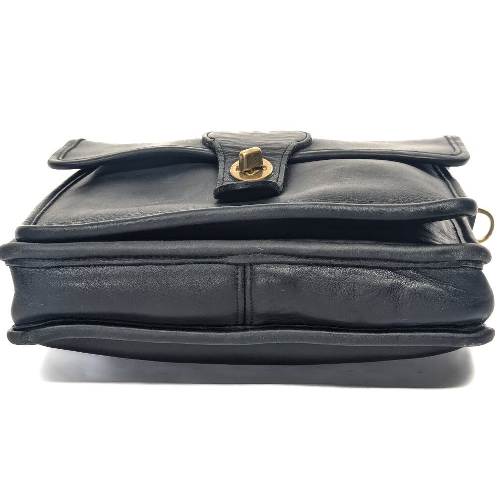 COACH USA Vintage Station Shoulder Bag Black Leather - Picture 6 of 15